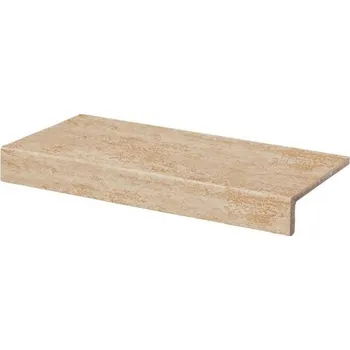 Rako Travertin DCFJH034 schodová tvarovka 15x30 okrová