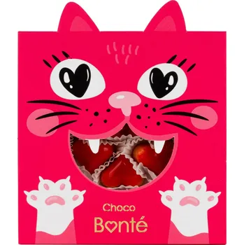 Bonboniéra Choco Bonté Malinová kočička v bílé čokoládě - 6 ks pralinek