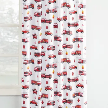 Dětský bavlněný závěs - Hasičská auta 180x150 cm