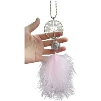 Lapač snů Přívěsek do auta - Růžový lapač snů strom života