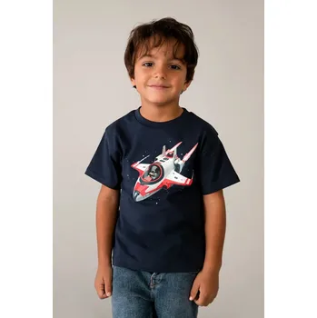 Dětské bavlněné tričko Mayoral 3067.5E.Mini.PPY2 námořnická modř 59X, vel. 134