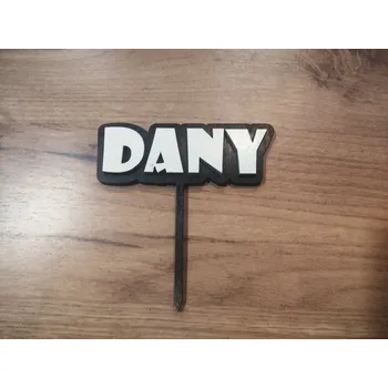 Dortová svíčka Zápich na dort jméno dvouvrstvé Šedá