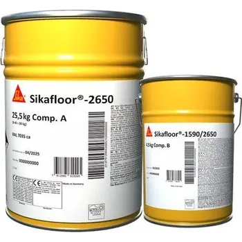 Stavební materiál Sika Sikafloor®-2650 · Rychle vytvrzující epoxidový podlahový nátěr · RAL 7035 (světle šedá)