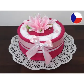 Sada ručníků a osušek Povlečení Plus Textilní Dort 2 Ks 50 X 100 Cm Růžová