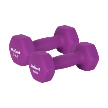 Činky REBEL ACTIVE RBA-2330-2.5 litinové neoprenové HEX 2x2.5kg