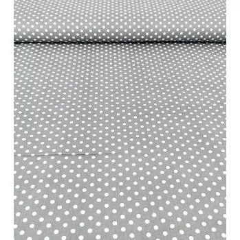 Bavlněná látka puntíky šedé 6 mm plátno 140cm | RTex