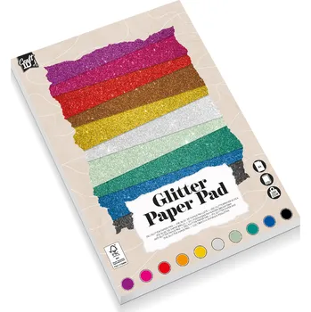 Papír Třpytivé papíry A4, 180 g/m2, mix barev - 10 listů