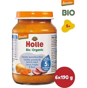 HOLLE BIO Mrkev brambor a hovězí maso 6× 190 g