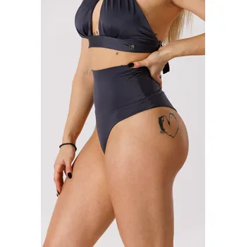 Dámské plavky GoldBee Plavky Stahovací Brazilky Dark Grey Barva: Dark Grey, Velikost: 4XL