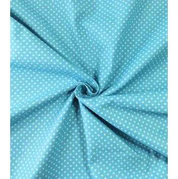 Bavlněná látka puntíky tyrkysové 2mm plátno 140cm | RTex