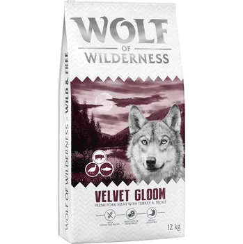 Krmivo pro psa 12kg Wolf of Wilderness "Velvet Gloom" krůta a pstruh - bez obilovin nová receptura