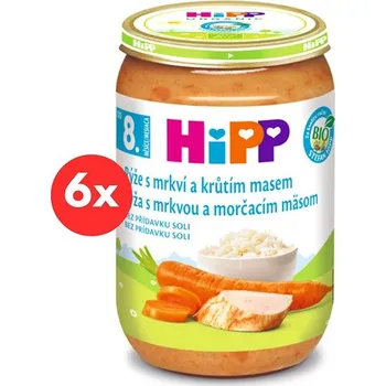 Potravina HiPP BIO Rýže s karotkou a krůtím masem - 6× 220 g