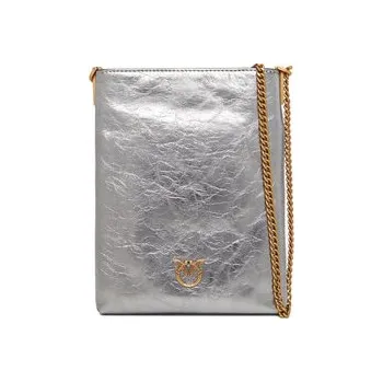 Kabelka PINKO Flat Satchel AI 25-26 PCPL 105352 A2OT Stříbrná OS