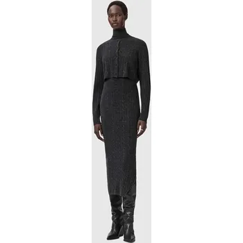 Dámské šaty Šaty a kardigan s přídavkem vlny AllSaints W208DD šedá 90X, vel. XS