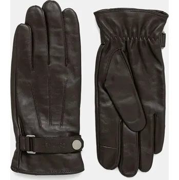 Rukavice Kožené rukavice Calvin Klein LV04D8035G hnědá 98X, vel. L/XL