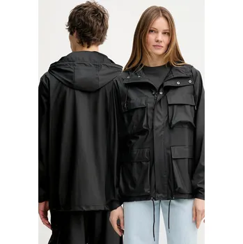 Pánská větrovka Nepromokavá bunda Rains 12210 Pocket Jacket W3 12210.01 černá 99X, vel. S