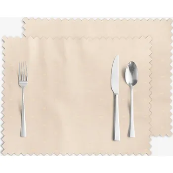 ubrus Sváteční prostírání na stůl teflonové - šampaň s lesklými obdélníčky - sada 2ks 30 x 40 cm