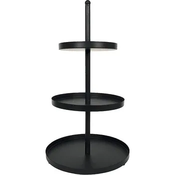 Gastro Etažér třípatrový, černý kovový, výška 350 mm, průměr 250 mm