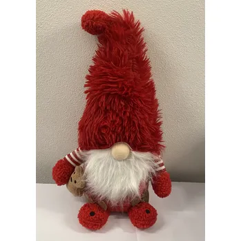 Skřítek červený s medvídkem 45cm