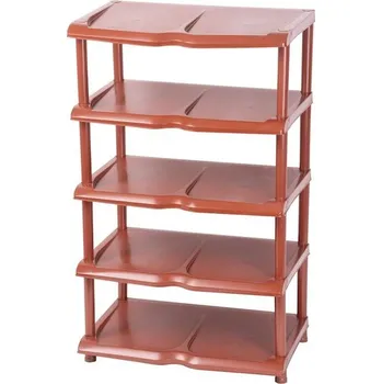 Botník Strend Pro 253753 Regal Strend Pro, stojan na boty, 5 přihrádek, hnědý, 48x30,5x86 cm