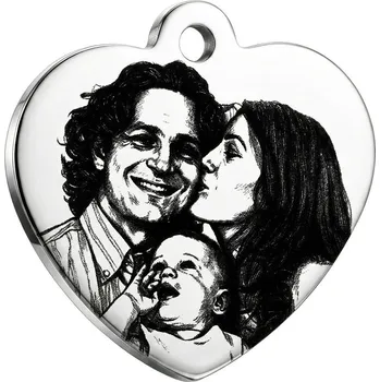 u Psíka | Klíčenka s fotografií Srdce | 3,5*3,7 15g