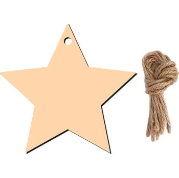 Vánoční dekorace Kreativní sada 30 závěsných hvězd 8 x 8 cm Prázdné dřevěné ozdoby k malování Na Vánoční stromeček a sváteční dekorace