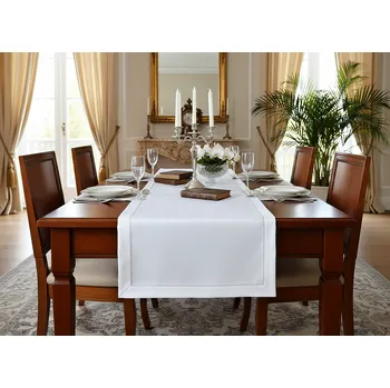 ubrus Dekorační ubrus - běhoun na stůl EDGAR bílá 60x120 cm Mybesthome