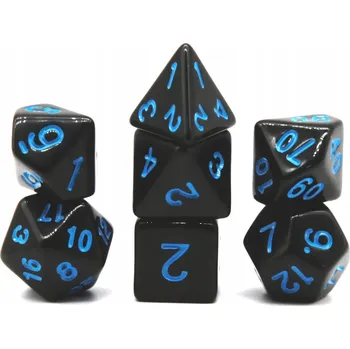 Příslušenství k deskovým hrám ČERNO-MODRÁ SADA 7 KOSTEK PRO RPG HRY