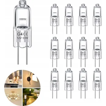 Žárovka HALOGENOVÁ ŽÁROVKA HALOGEN JC G4 10W 12V VLÁKNO 12 kusů
