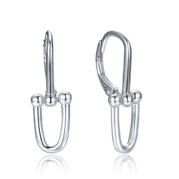 Módní doplněk MINET Moderní stříbrné náušnice JMAS0319SE01