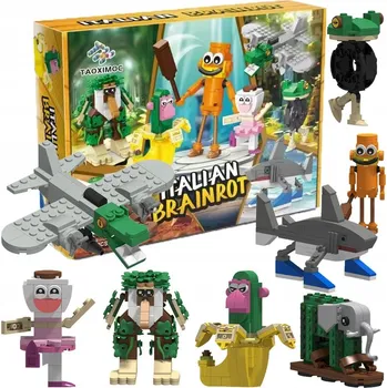 ostatní stavebnice Stavebnice figurek Brain Rot Tung Tung Tung Sahur, sada 8 kusů 608 dílů