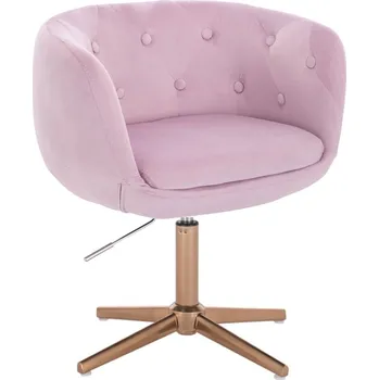 LuxuryForm DESIGN Kosmetické křeslo MONTANA VELUR na zlatém kříži - levandule