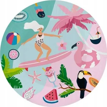 Party nádobí Papírové talířky "Summer - Lets Party, Surfing", Godan, 18 cm, 6 ks