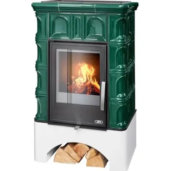 Krbová kamna ABX Britania KP I bílý sokl zelená (flaschengrün)