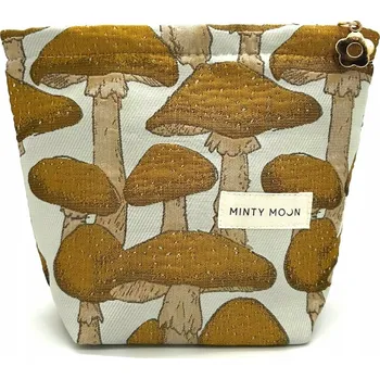 Kosmetická taška Zlatá dámská kosmetická taštička malá cestovní organizér na kosmetiku Minty Moon