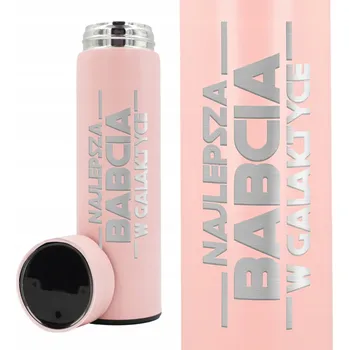 Termoska Termoska Růžový s LED Displejem - Dárek ke Dni babiček - Nejlepší babička v galaxii