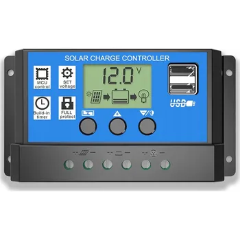 solární regulátor Kontroler ładowania słonecznego 20A 12V/24V PWM automatický parametr LCD