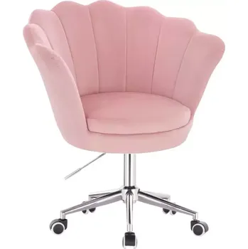 LuxuryForm DESIGN Křeslo FREY VELUR na stříbrné podstavě s kolečky - růžové