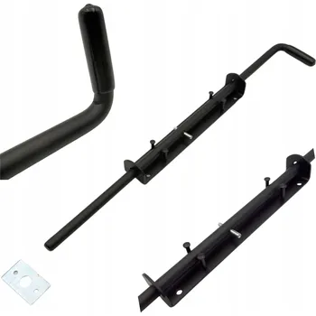 Závora pro bránu, dveře 60 cm černá, uzávěr, petlice, západka, blokáda