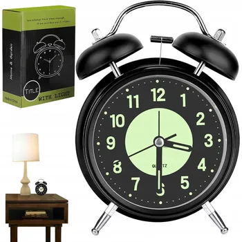 Budík KLASICKÝ ANALOGOVÝ BUDÍK S HLASITÝM ALARMEM A VELKÝM DISPLEJEM