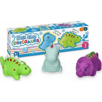 Hračka pro nejmenší ZESTAW DINOZAURÓW DO KOUPELE 3 ELEMENTY SVÍTÍCÍ 9 M + HRAČKA DO VODY