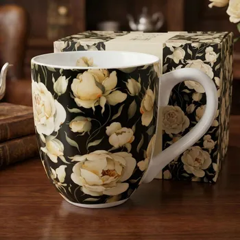 Velký porcelánový hrnek DUO FLORAL EXCLUSIVE ENGLISH ROSES 1000 ml