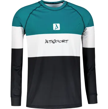 Pánské funkční termo triko s dlouhým rukávem premium ALTISPORT VOJ/ALM051TER01 PETROLEJOVÁ/ČERNÁ L
