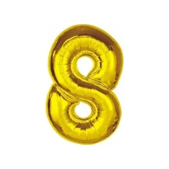 Balónek Fóliový balónek Smart, číslice 8, zlatý, 92 cm