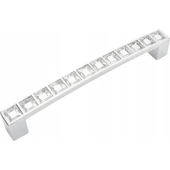 Nábytkové kování NÁBYTKOVÁ ÚCHYTKA S KRYSTALKY GLAMOUR UM-140 L-128 G2 CHROM