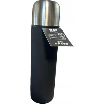 Termoska Termoska na čaj a kávu hot/cold 0,5 litru vakuový s hrnkem černý 37