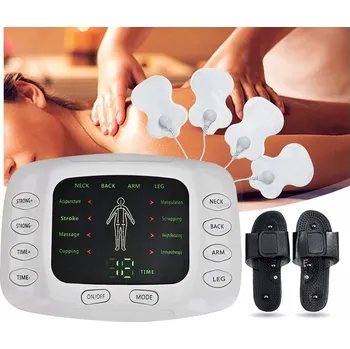 Masážní přístroj SADA Elektrostimulátor svalů a nervů EMS TENS klapky na celé tělo