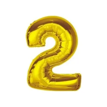 Fóliový balónek Smart, číslice 2, zlatý, 92 cm