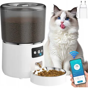 Miska pro psa Automatický dávkovač krmiva pro psa kočku 7 l, 2 zásobníky na krmivo