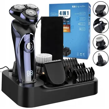 Holicí strojek Pánský 4D elektrický holicí strojek s LED displejem